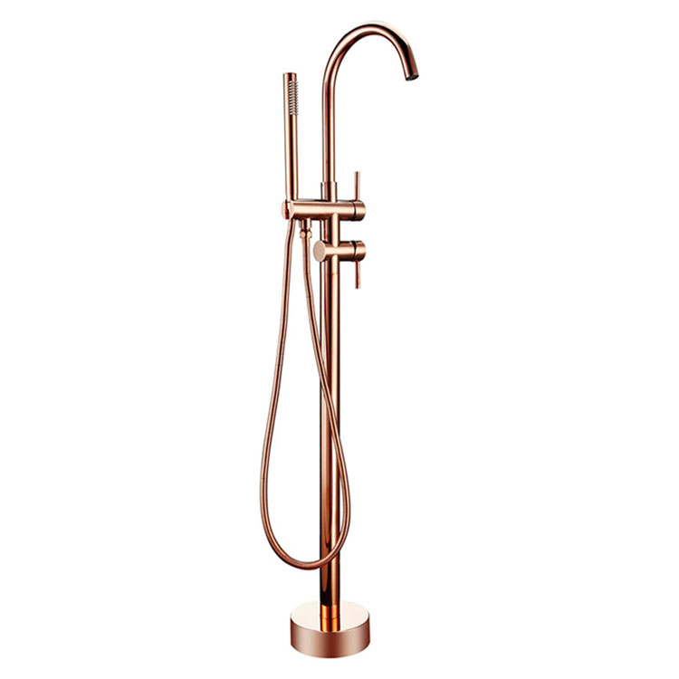 Rose Gold Faucets Freestanding Bathtub